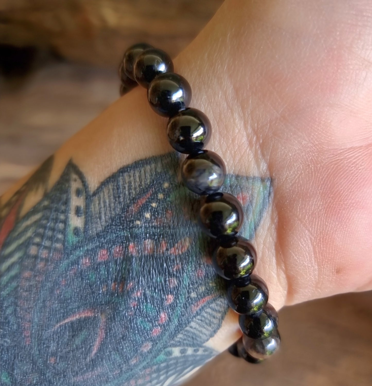 BLACK TOURMALINE BRACELET 8mm - PROTECTION & PROSPERITY