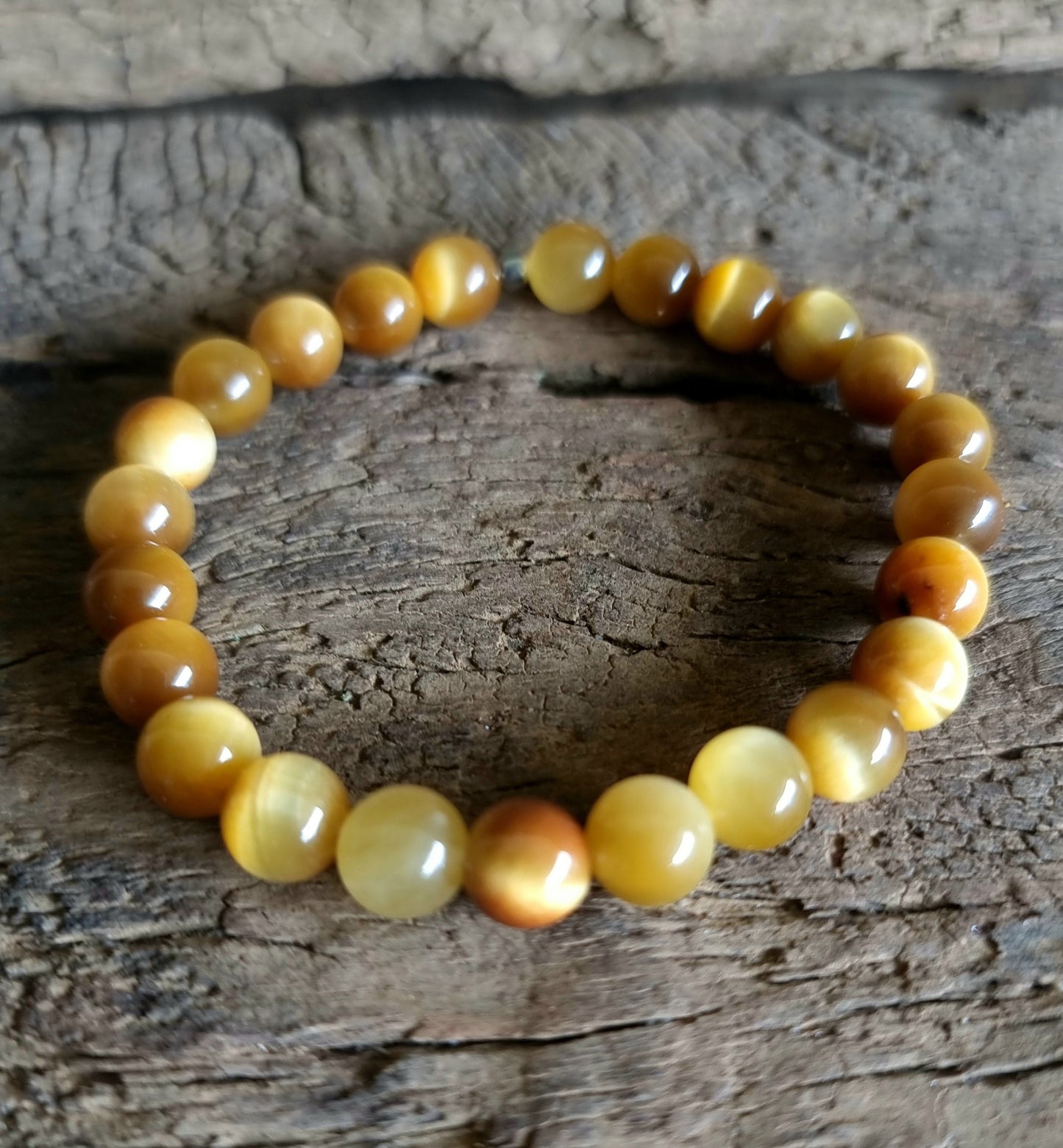 TIGER EYE GOLDEN BROWN BRACELET 8mm - PROTECTION & COURAGE