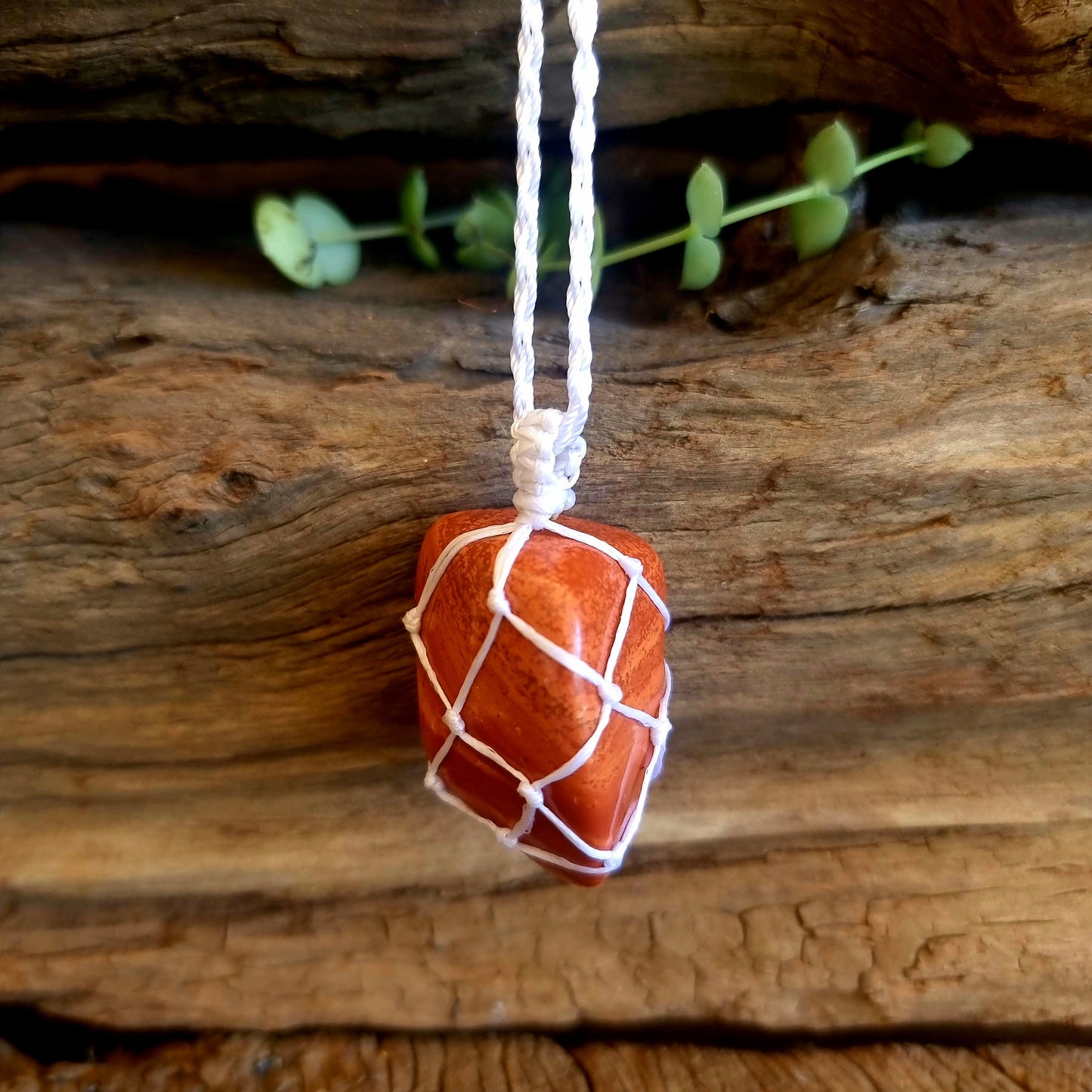 RED JASPER MACRAME NECKLACE - GROUNDING & COMFORT