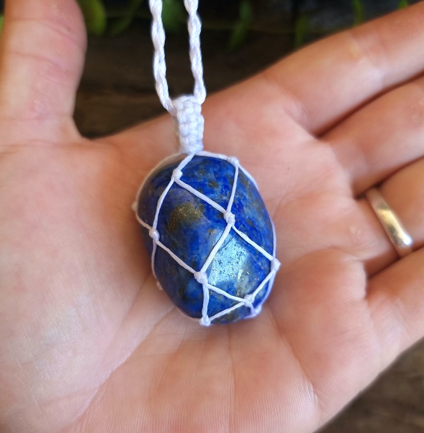 LAPIS LAZULI MACRAME NECKLACE - INTUITION & WISDOM