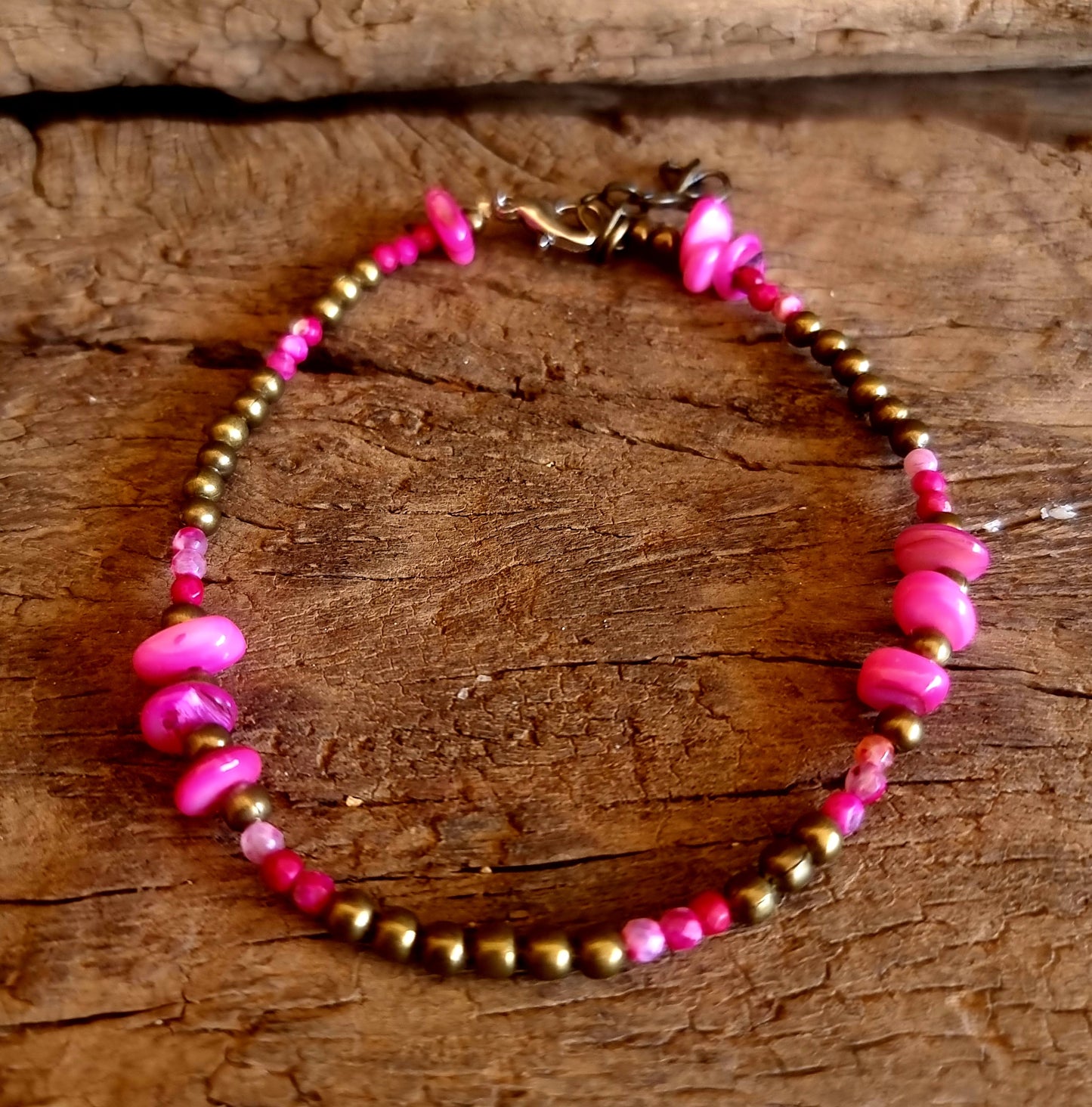 BOHEMIAN PINK SHELL ANKLE CHAIN
