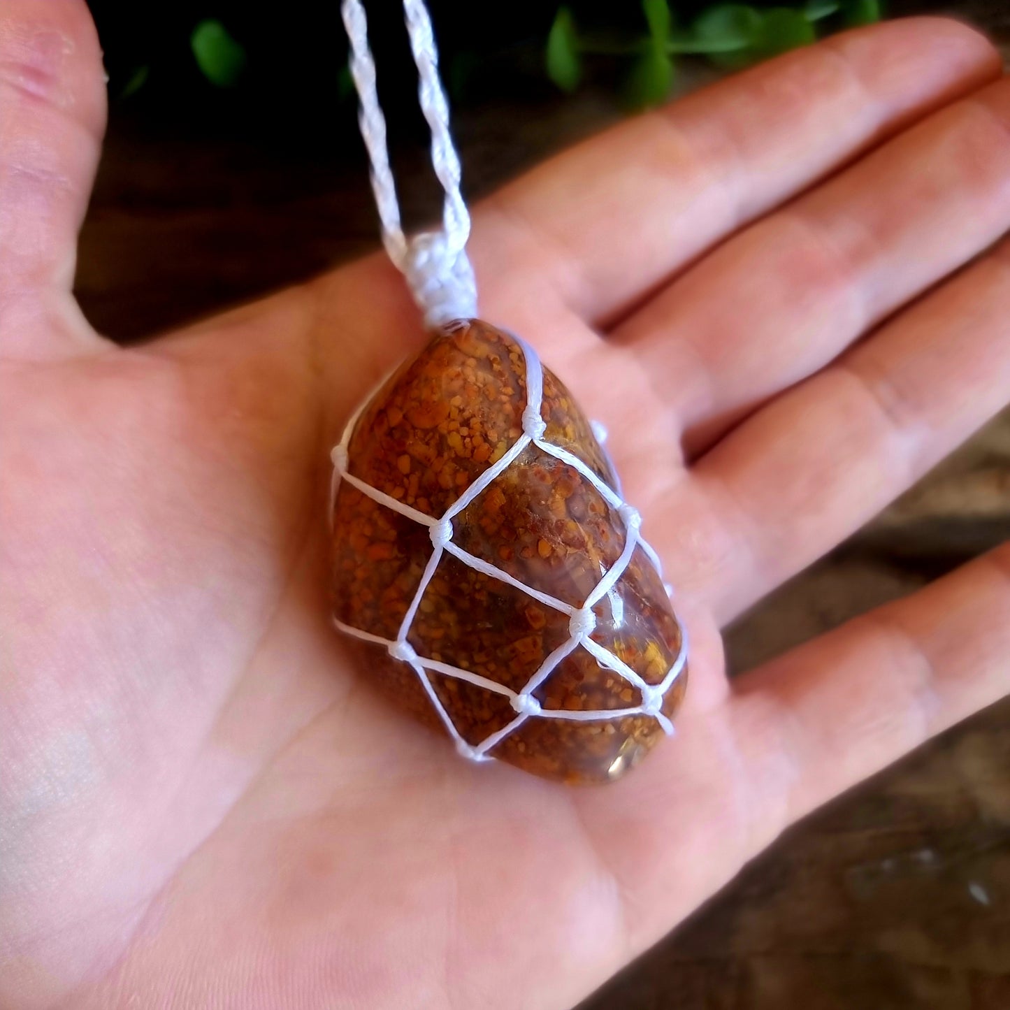 PINK MOSS AGATE MACRAME NECKLACE - NEW BEGINNINGS