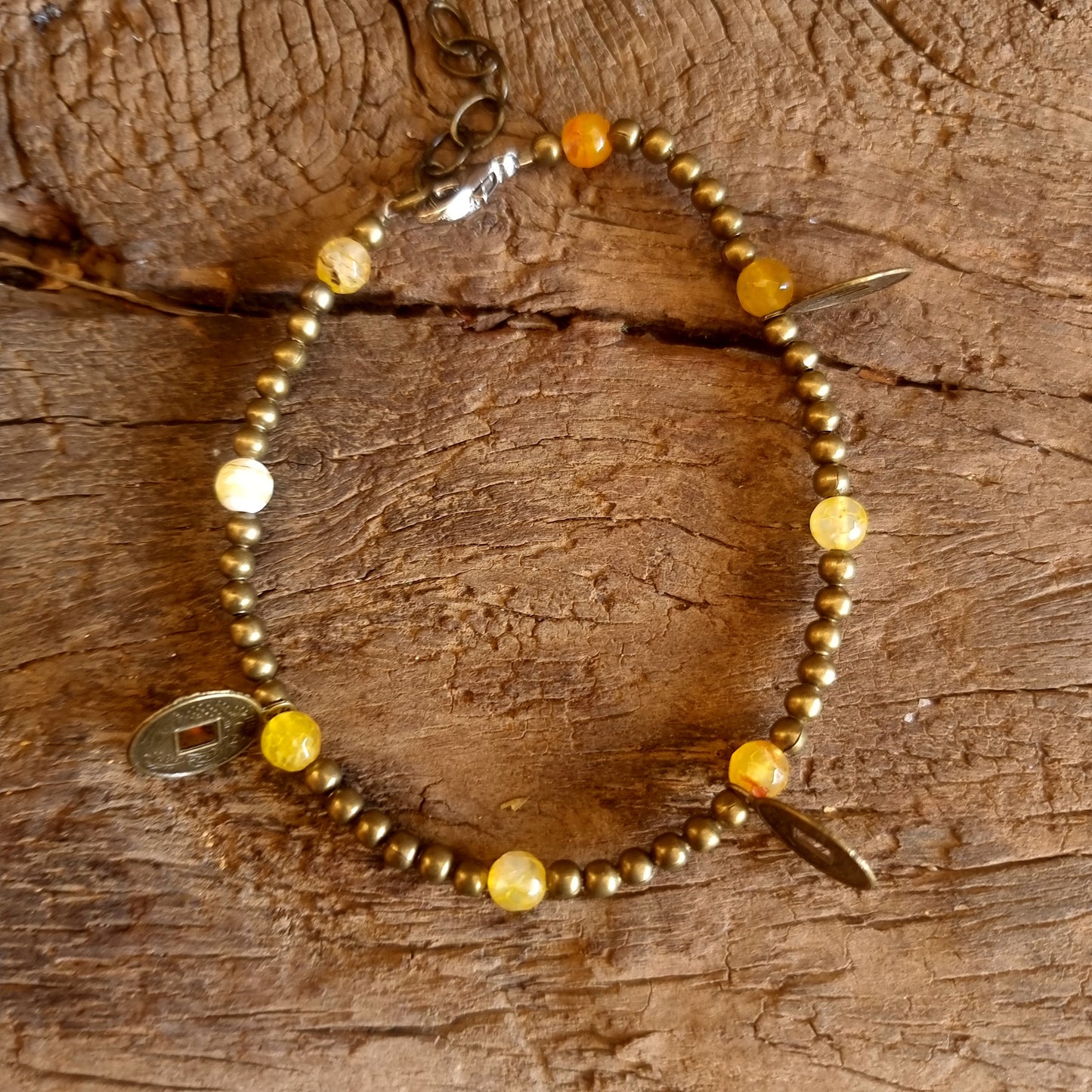 YELLOW AGATE BOHEMIAN ANKLE CHAIN - PROSPERITY