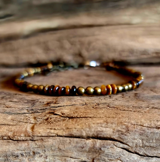 TIGERS EYE ANKLE BRACELET - STRENGHT & PROTECTION