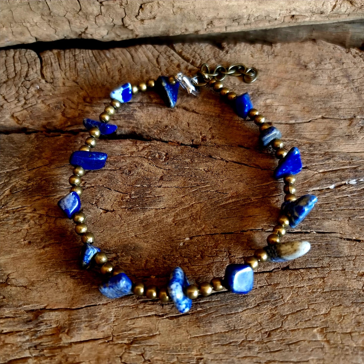 LAPIS LAZULI CHIPPED ANKLE CHAIN - INTUITION & WISDOM