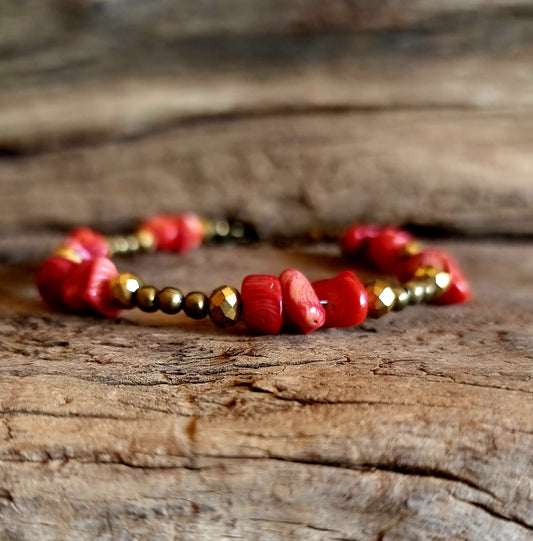 RED CORAL BOHEMIAN ANKLE CHAIN - VITALITY & GOOD FORTUNE