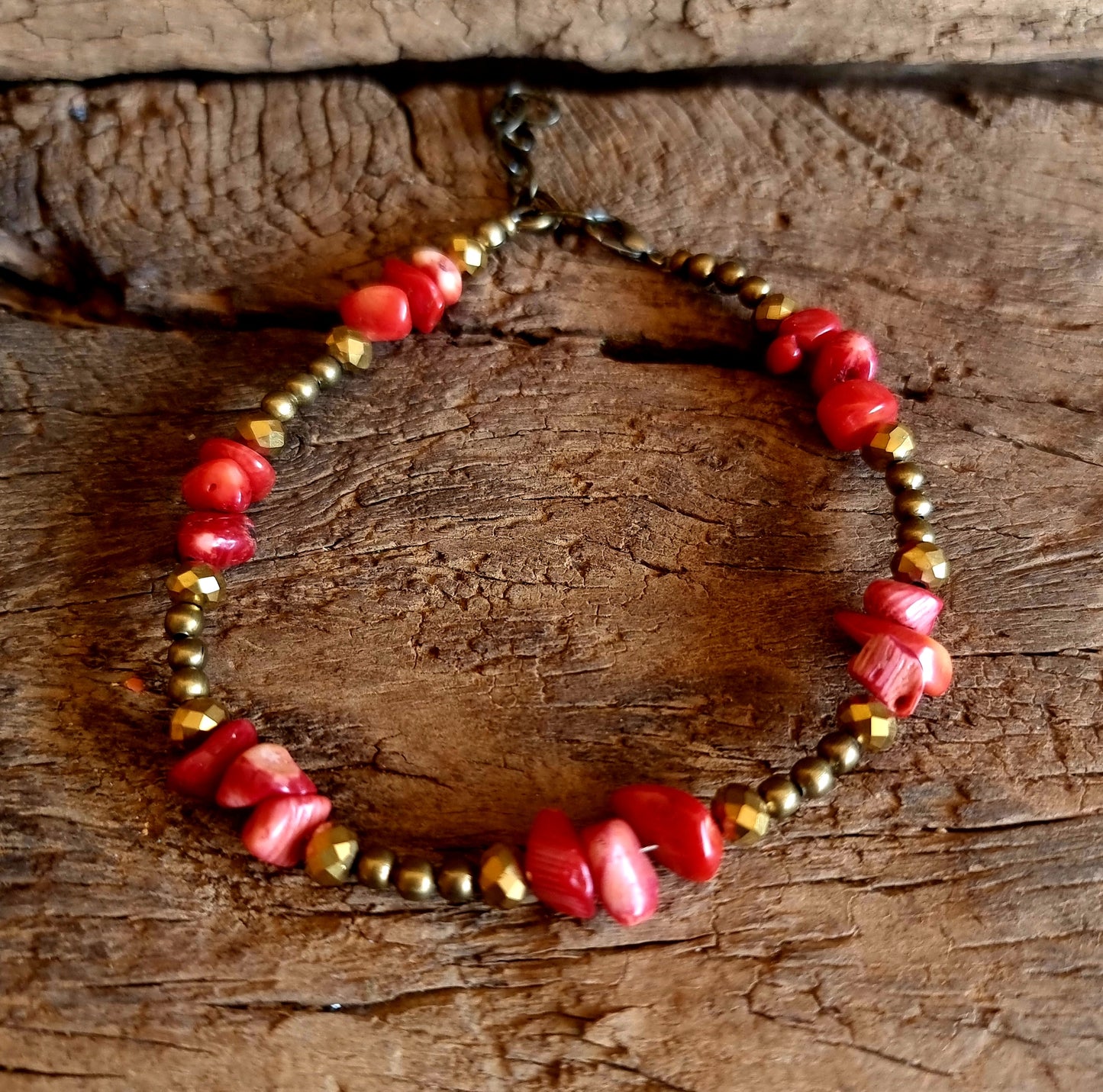 RED CORAL BOHEMIAN ANKLE CHAIN - VITALITY & GOOD FORTUNE