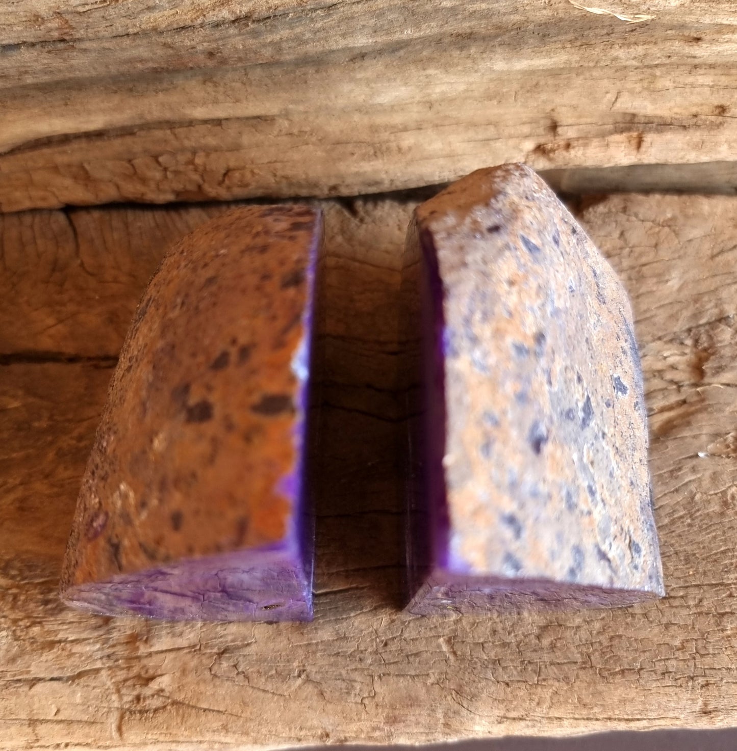 PURPLE AGATE GEODE BOOK ENDS - BALANCING BODY,MIND AND SOUL