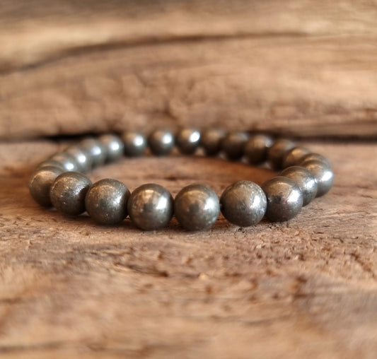 PYRITE ENERGY BRACELET 8mm- WEALTH & ABUNDANCE