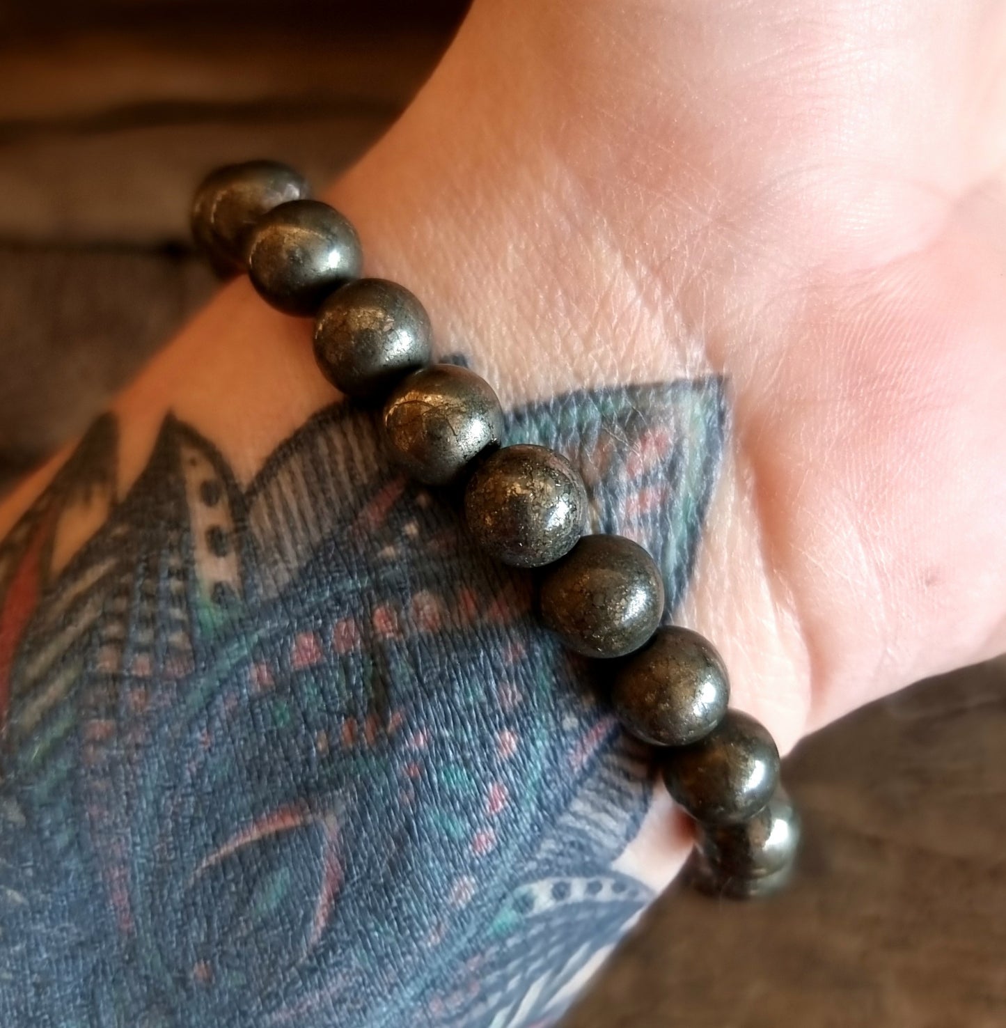 PYRITE ENERGY BRACELET 8mm- WEALTH & ABUNDANCE