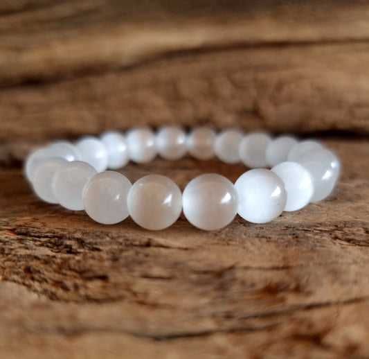 SELENITE ENERGY BRACELET 10mm - ANGELIC GUIDANCE