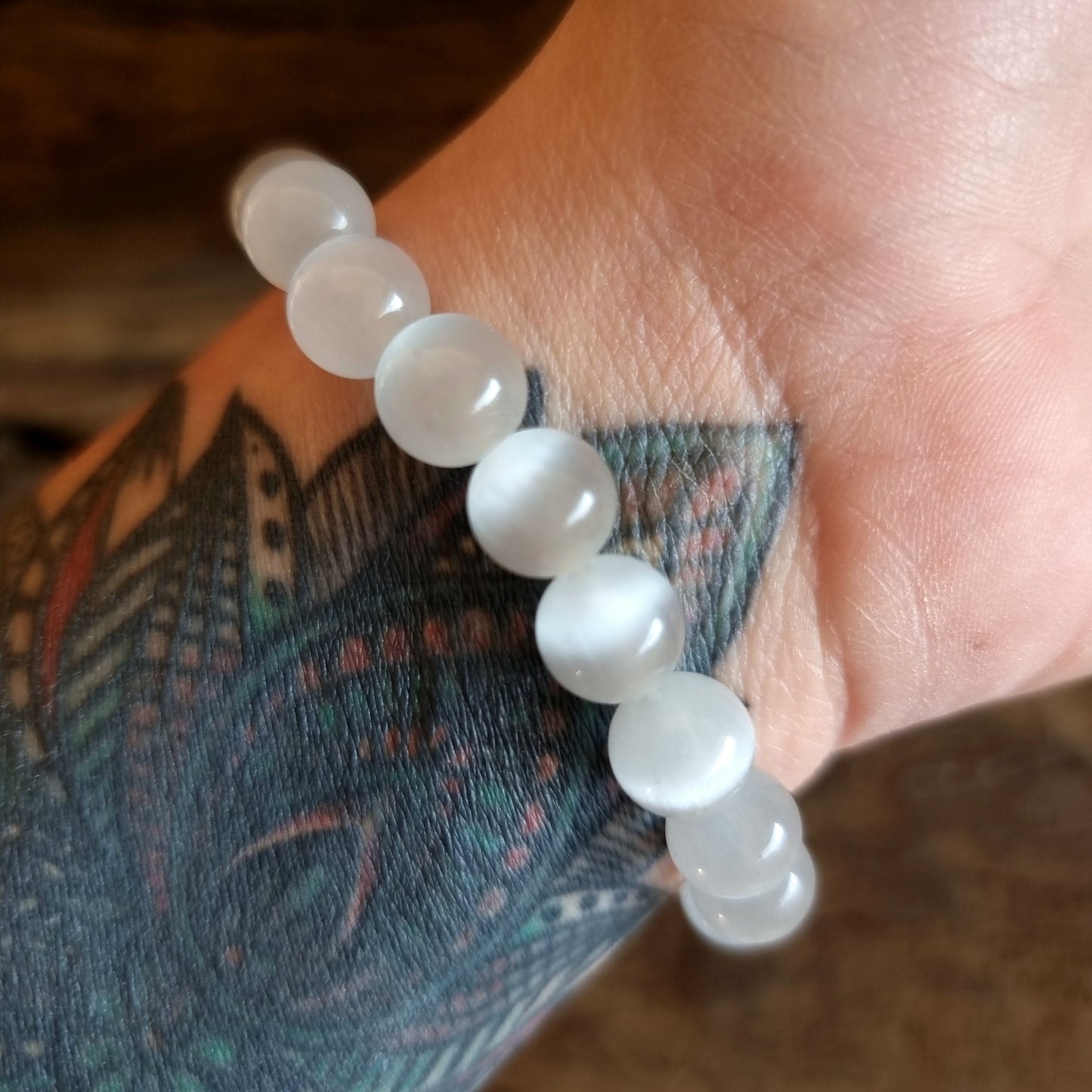 SELENITE ENERGY BRACELET 10mm - ANGELIC GUIDANCE