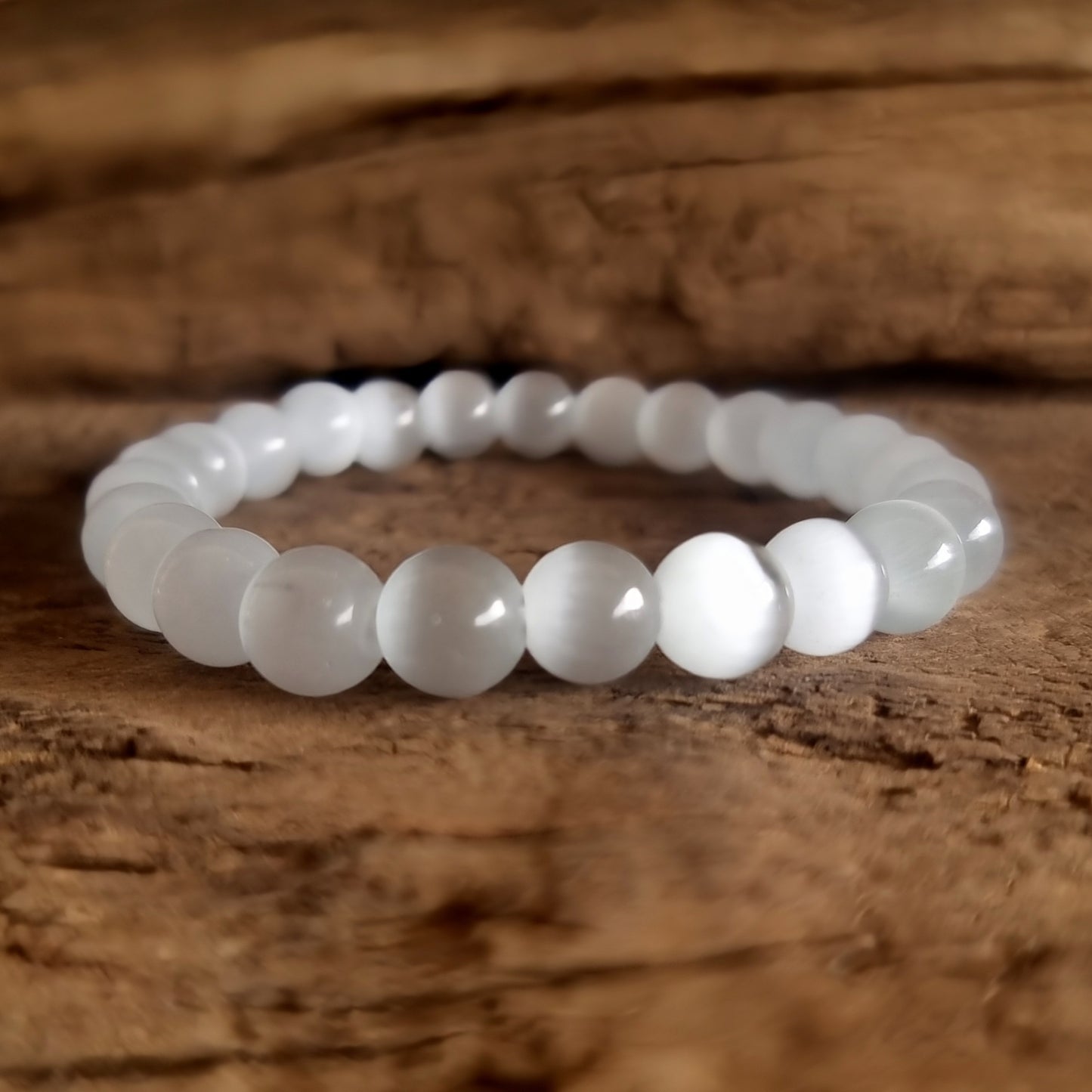 SELENITE ENERGY BRACELET 8 mm - ANGELIC GUIDANCE