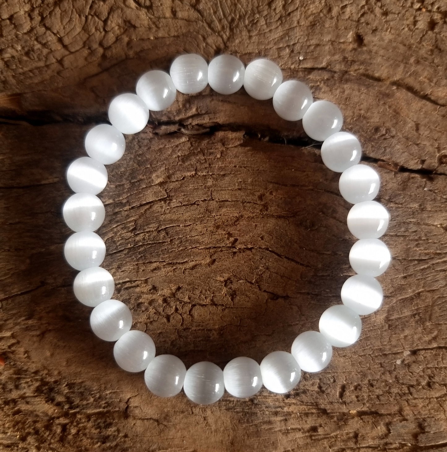 SELENITE ENERGY BRACELET 8 mm - ANGELIC GUIDANCE