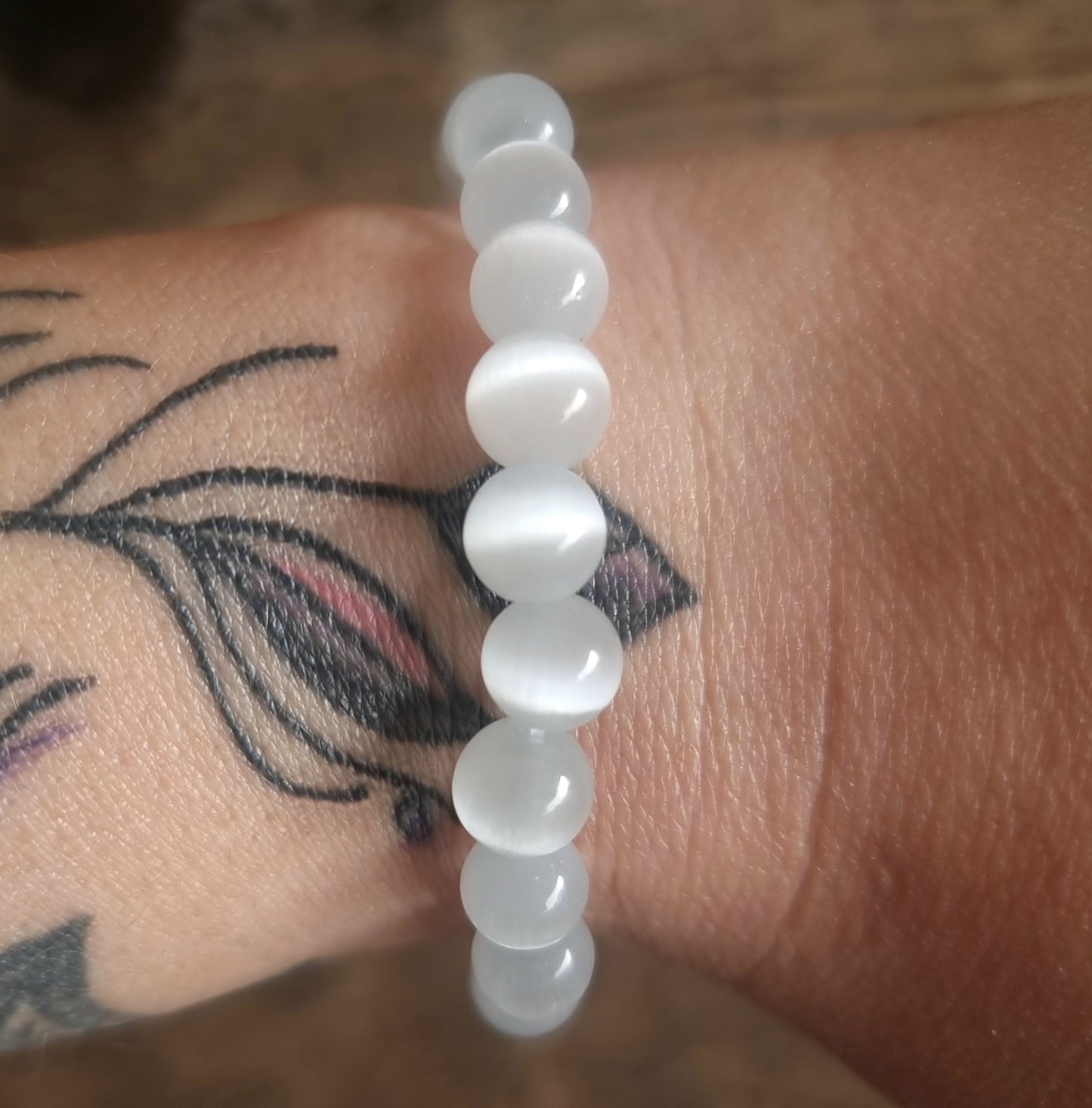 SELENITE ENERGY BRACELET 8 mm - ANGELIC GUIDANCE