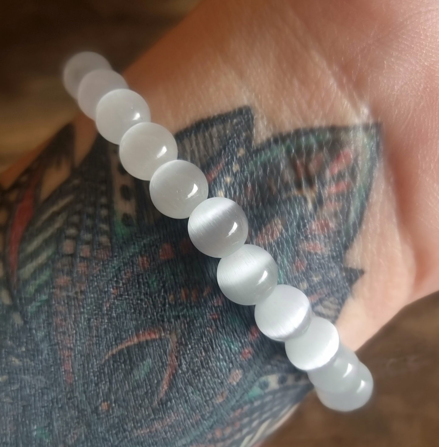 SELENITE ENERGY BRACELET 8 mm - ANGELIC GUIDANCE