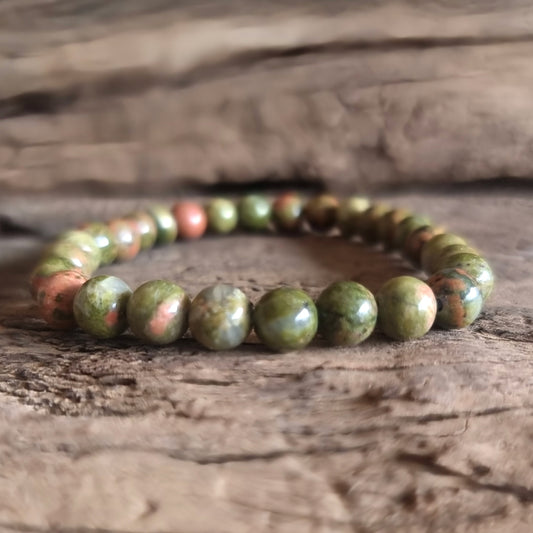 UNAKITE JASPER ENERGY BRACELET 6 mm - NEW BEGINNINGS