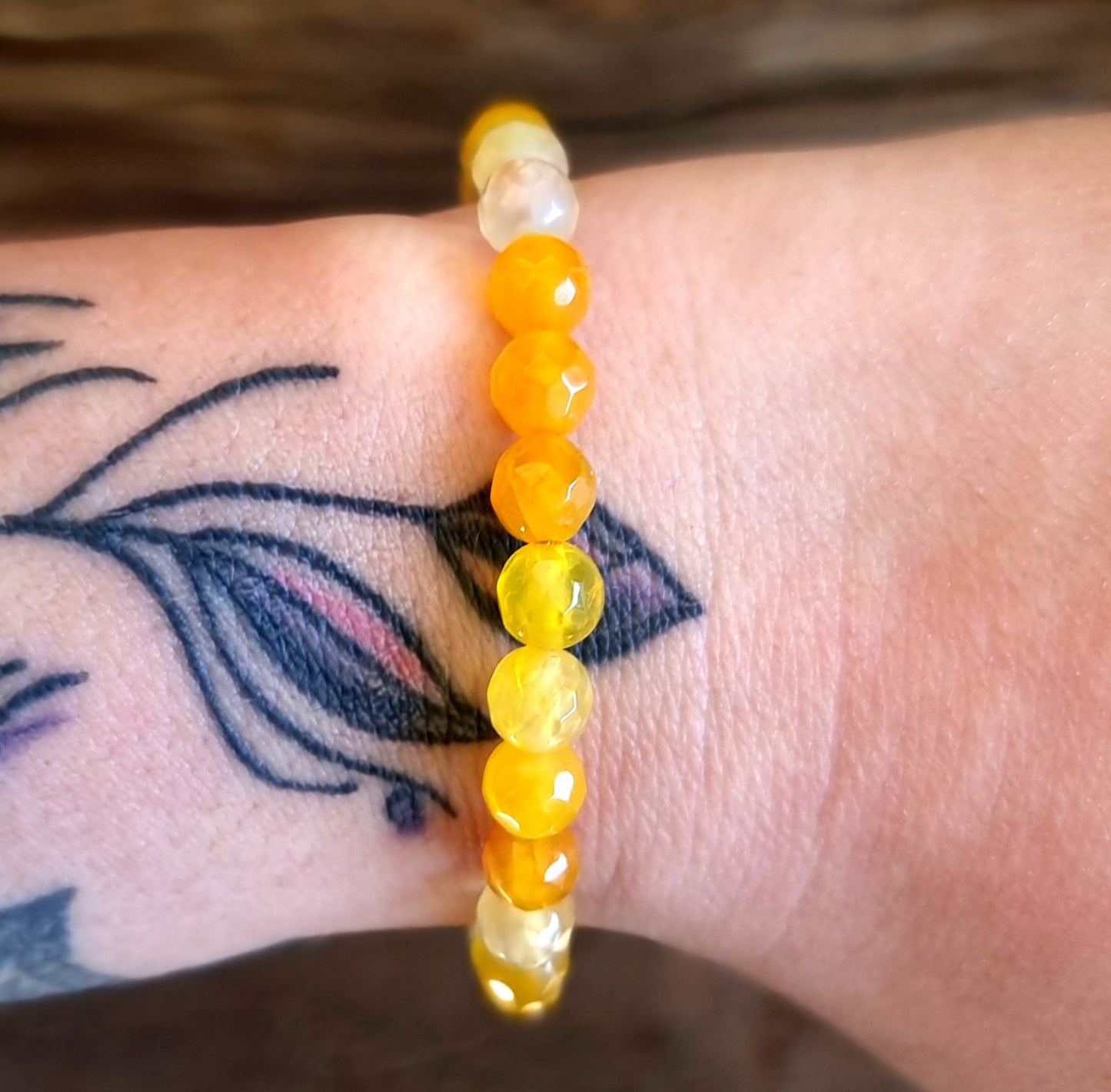 YELLOW AGATE BRACELET 4mm - PROSPERITY