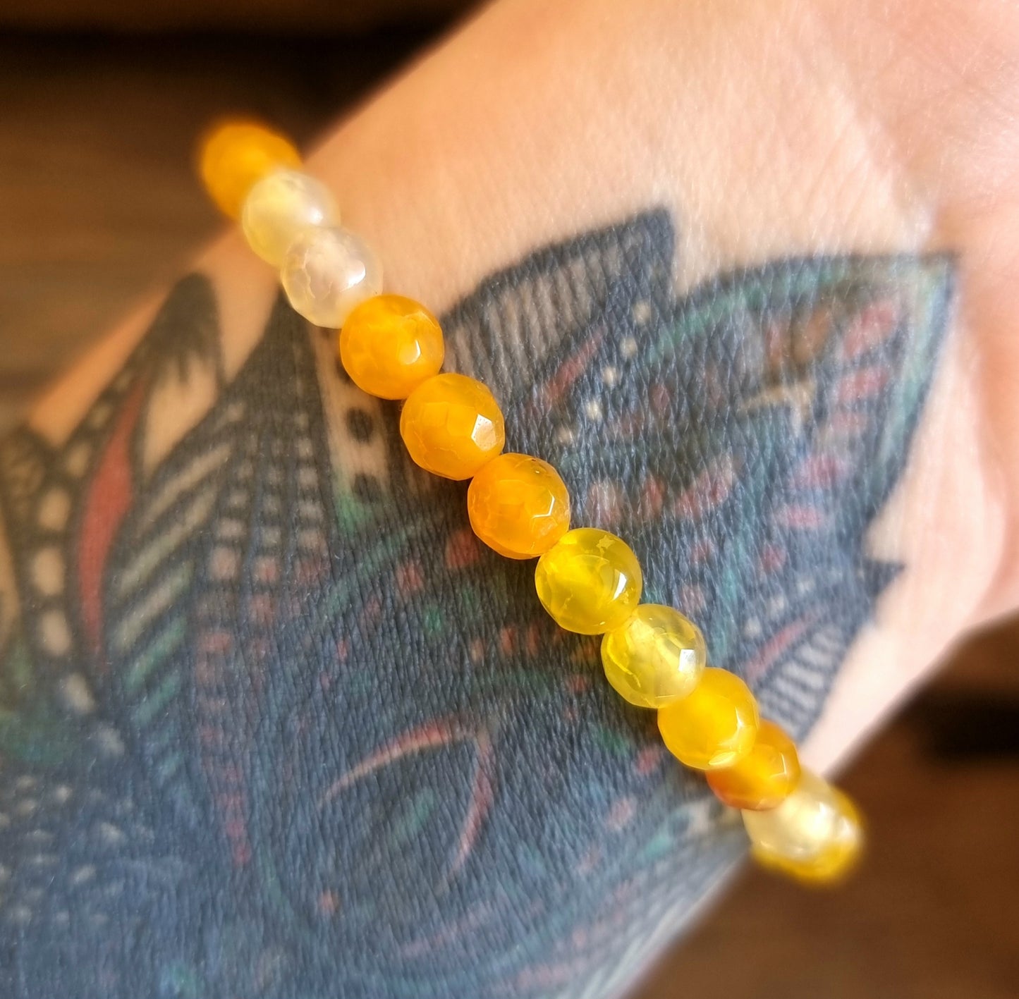 YELLOW AGATE BRACELET 4mm - PROSPERITY