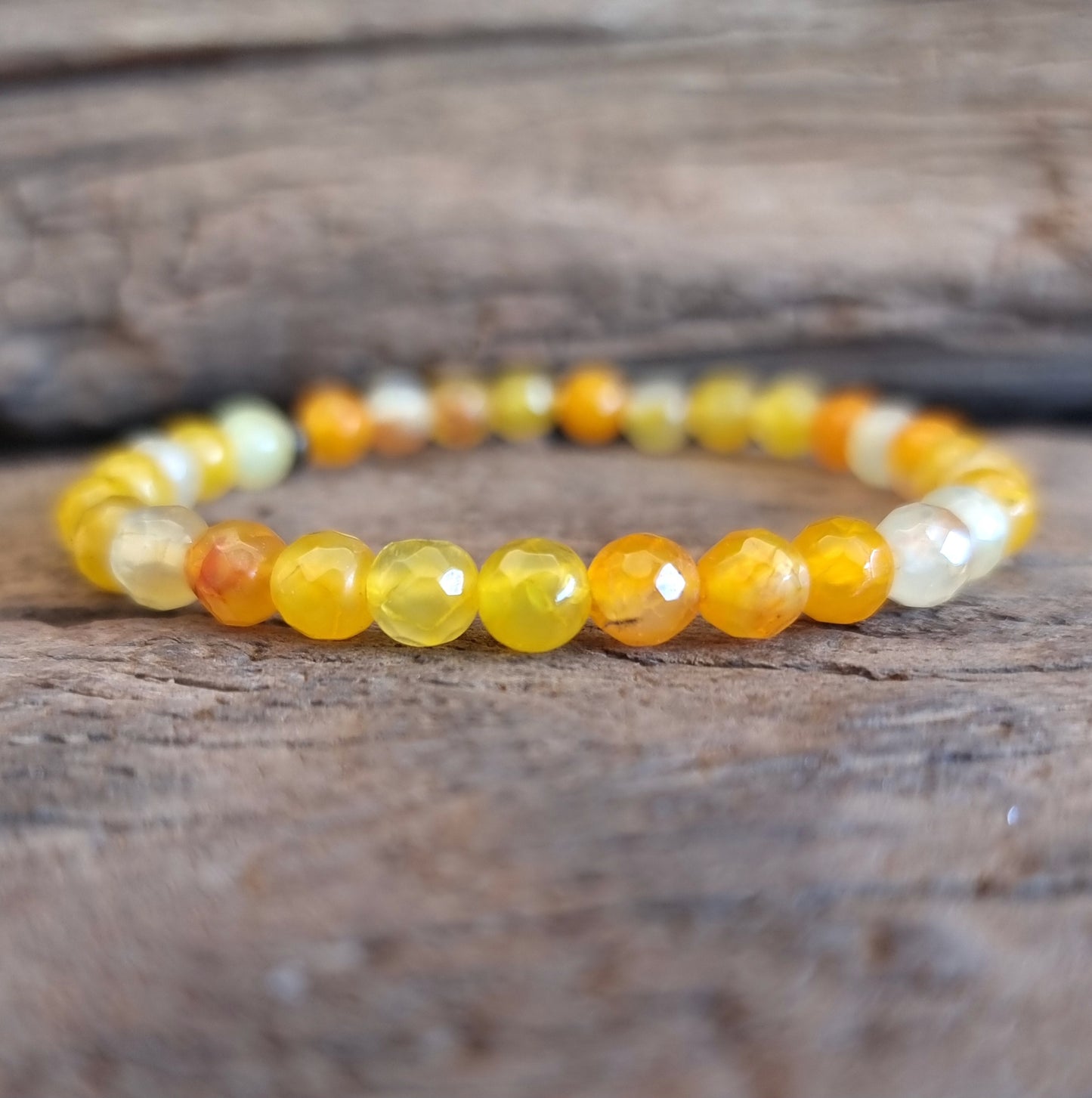 YELLOW AGATE BRACELET 4mm - PROSPERITY