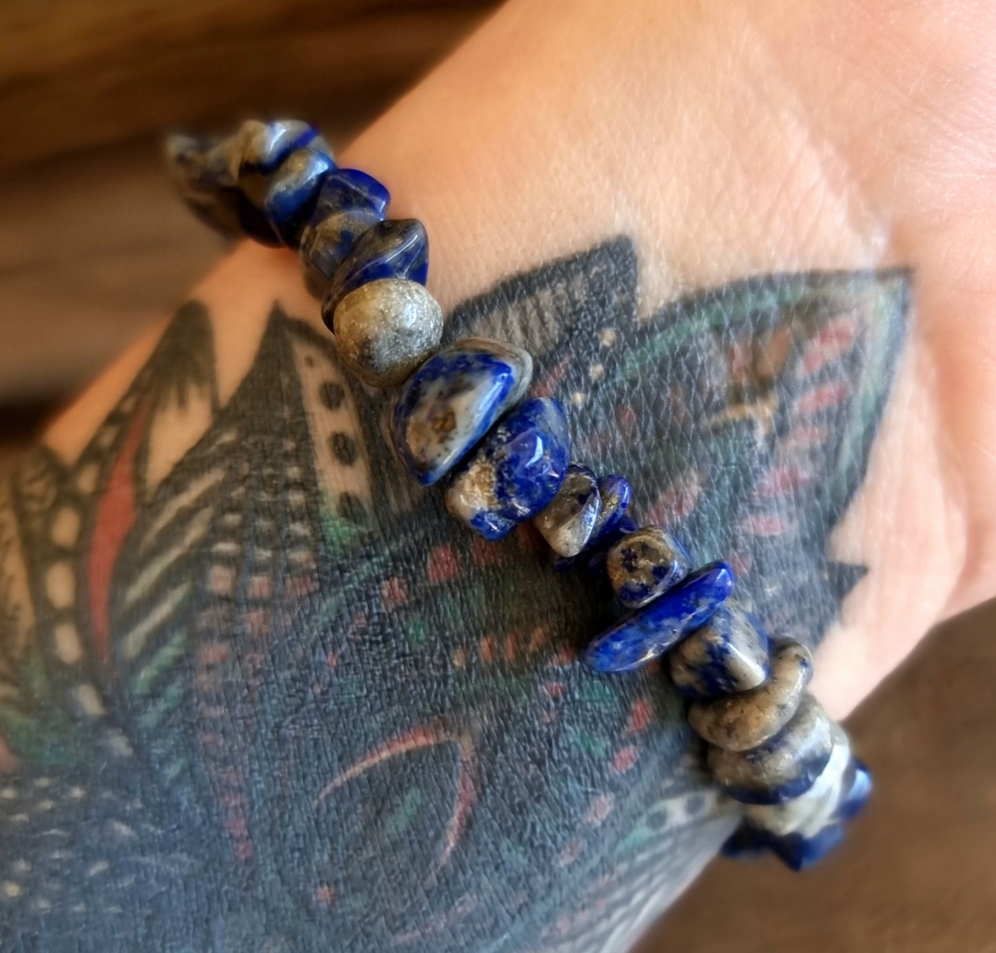 LAPIS LAZULI CHIPPED BRACELET - INTUITION