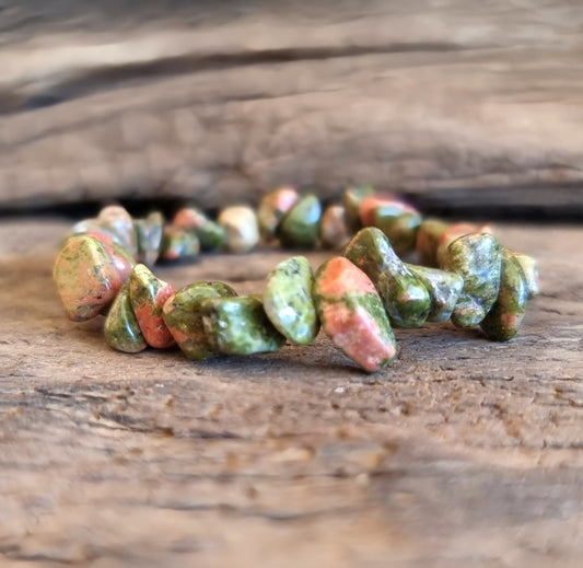 UNAKITE JASPER CHIPPED BRACELET - NEW BEGINNINGS