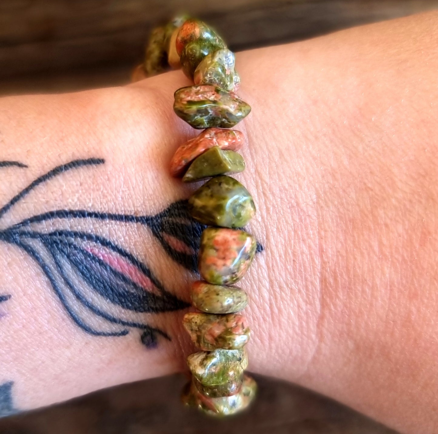 UNAKITE JASPER CHIPPED BRACELET - NEW BEGINNINGS