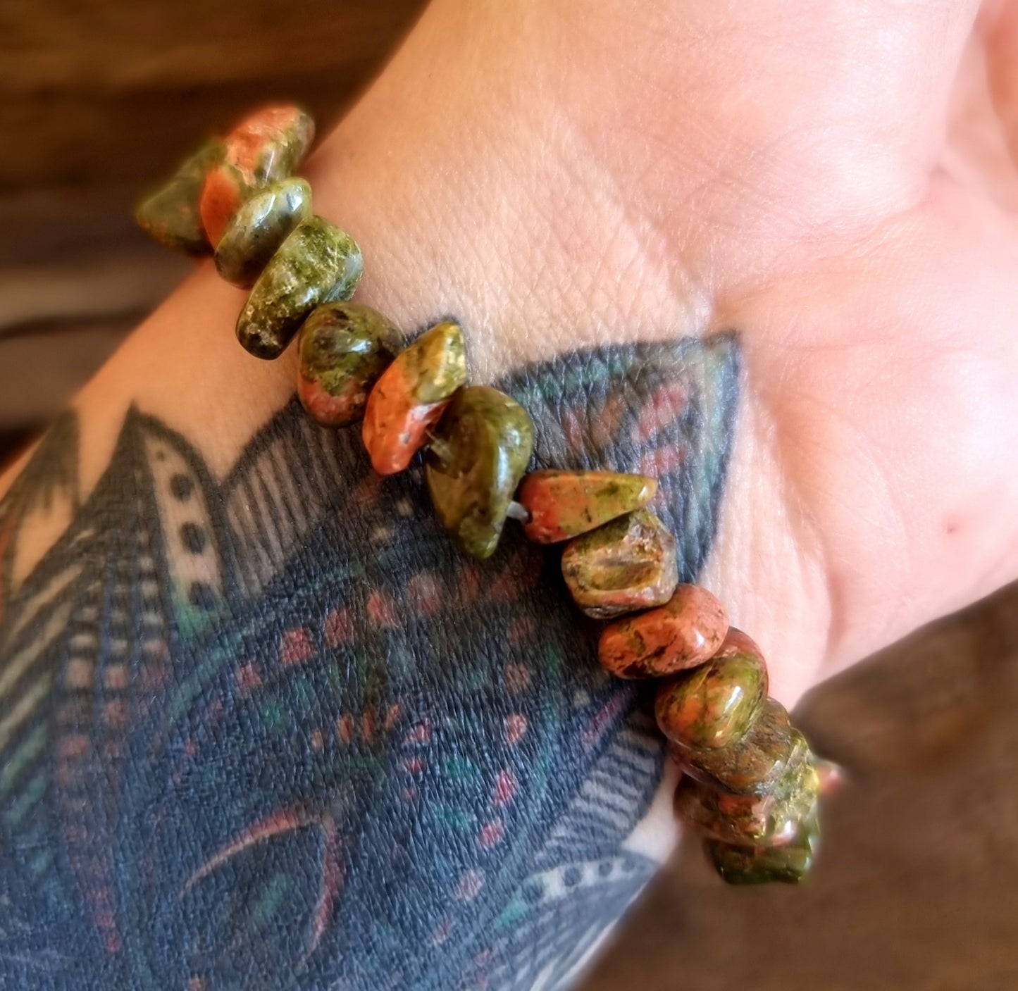 UNAKITE JASPER CHIPPED BRACELET - NEW BEGINNINGS