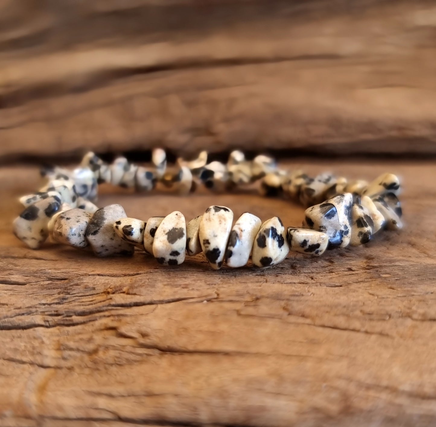 DALMATION JASPER CHIPPED BRACELET - GROUNDING