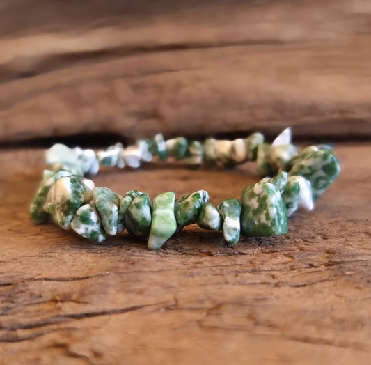 GREEN SPOT STONE JASPER  BRACELET - RENEWAL BRACELET