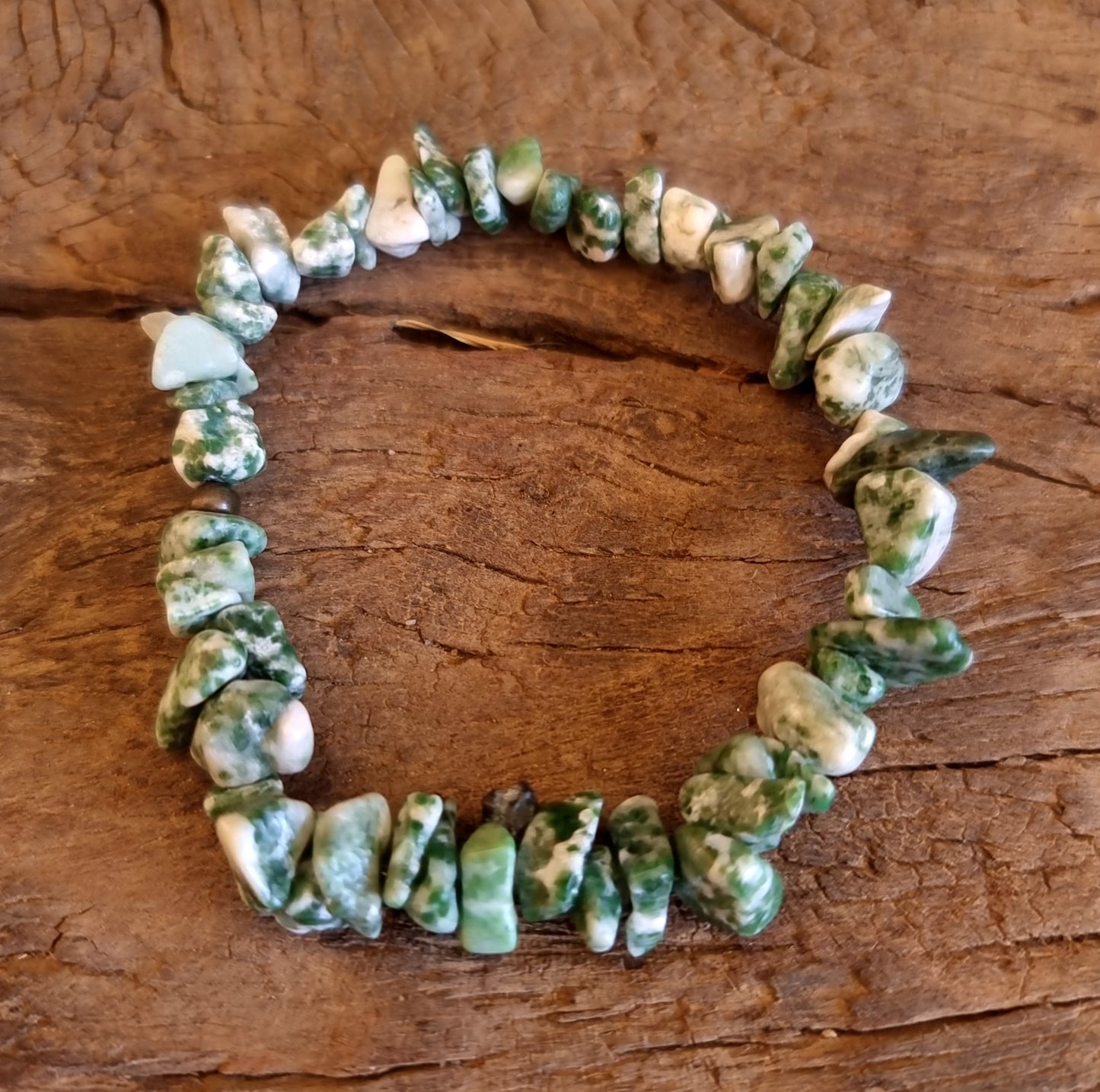 GREEN SPOT STONE JASPER  BRACELET - RENEWAL BRACELET