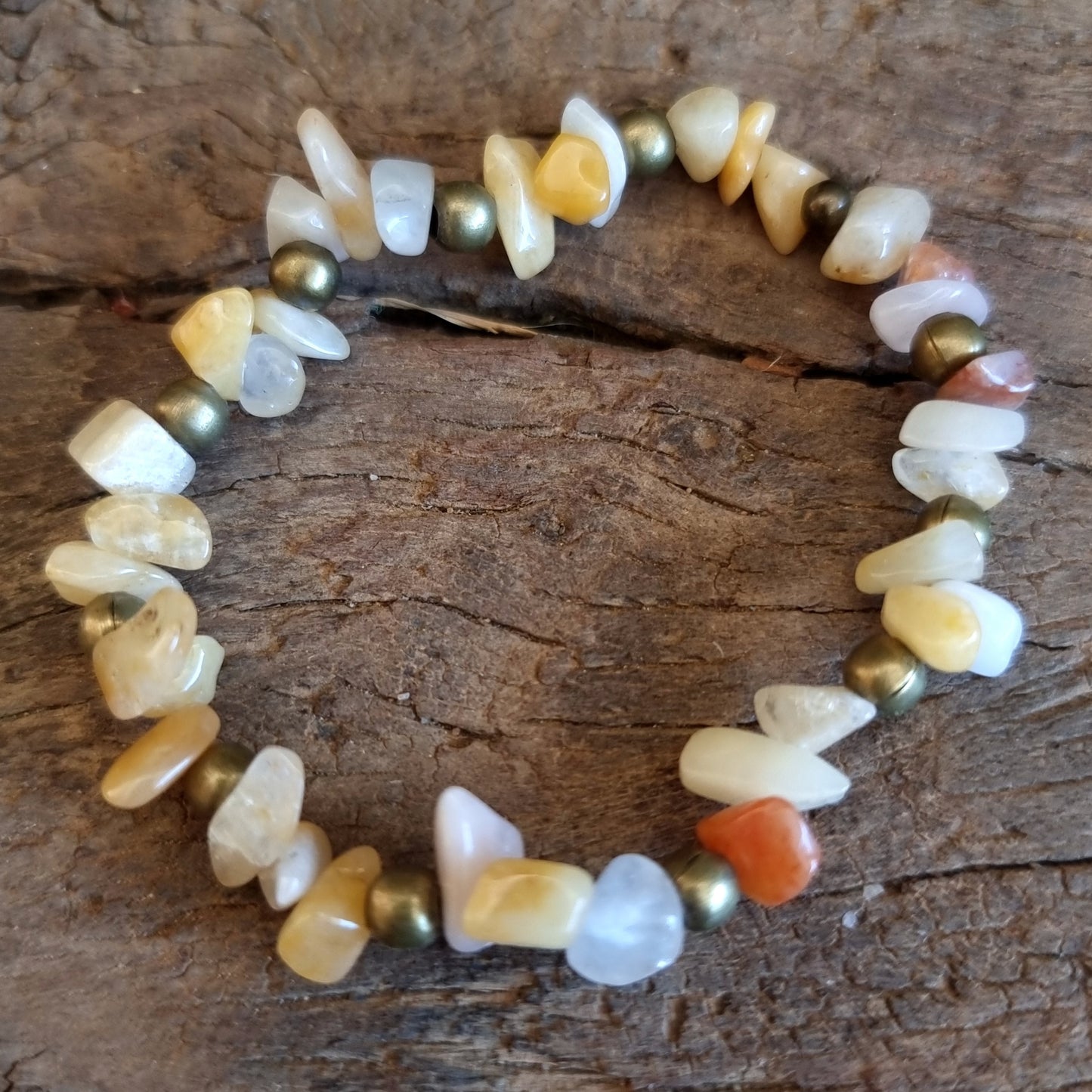 YELLOW AVENTURINE CHIPPED BRACELET - MANIFESTATION AND PROSPERITY STONE