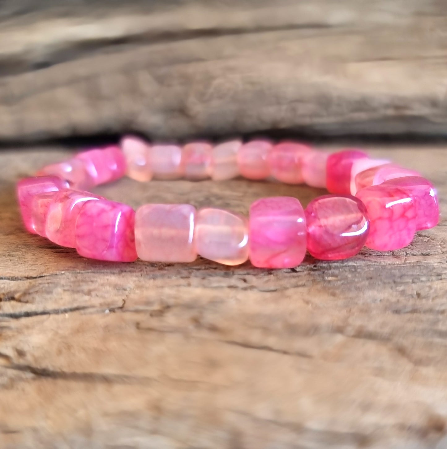 PINK AGATE NUGGET BRACELET - PROTECTION