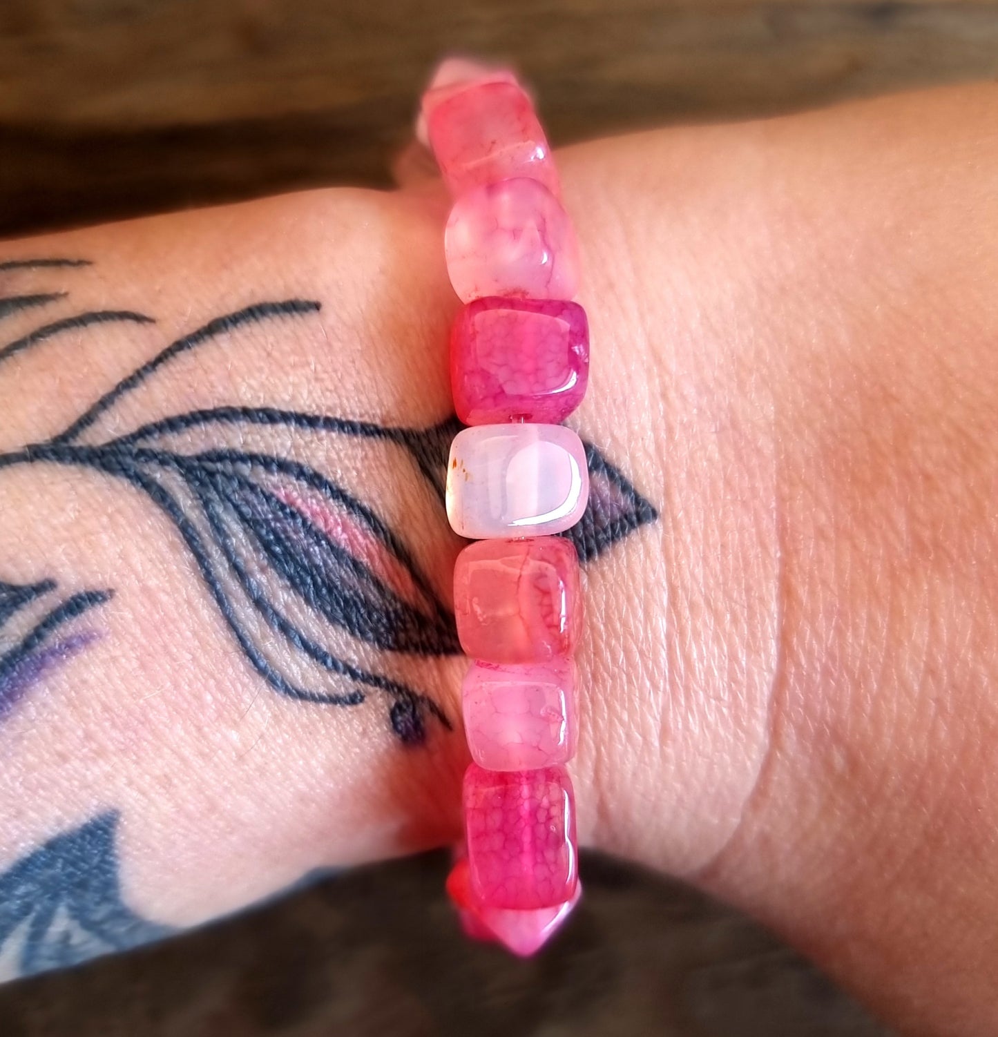 PINK AGATE NUGGET BRACELET - PROTECTION