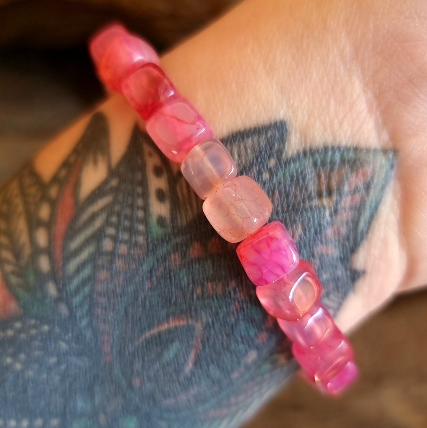 PINK AGATE NUGGET BRACELET - PROTECTION