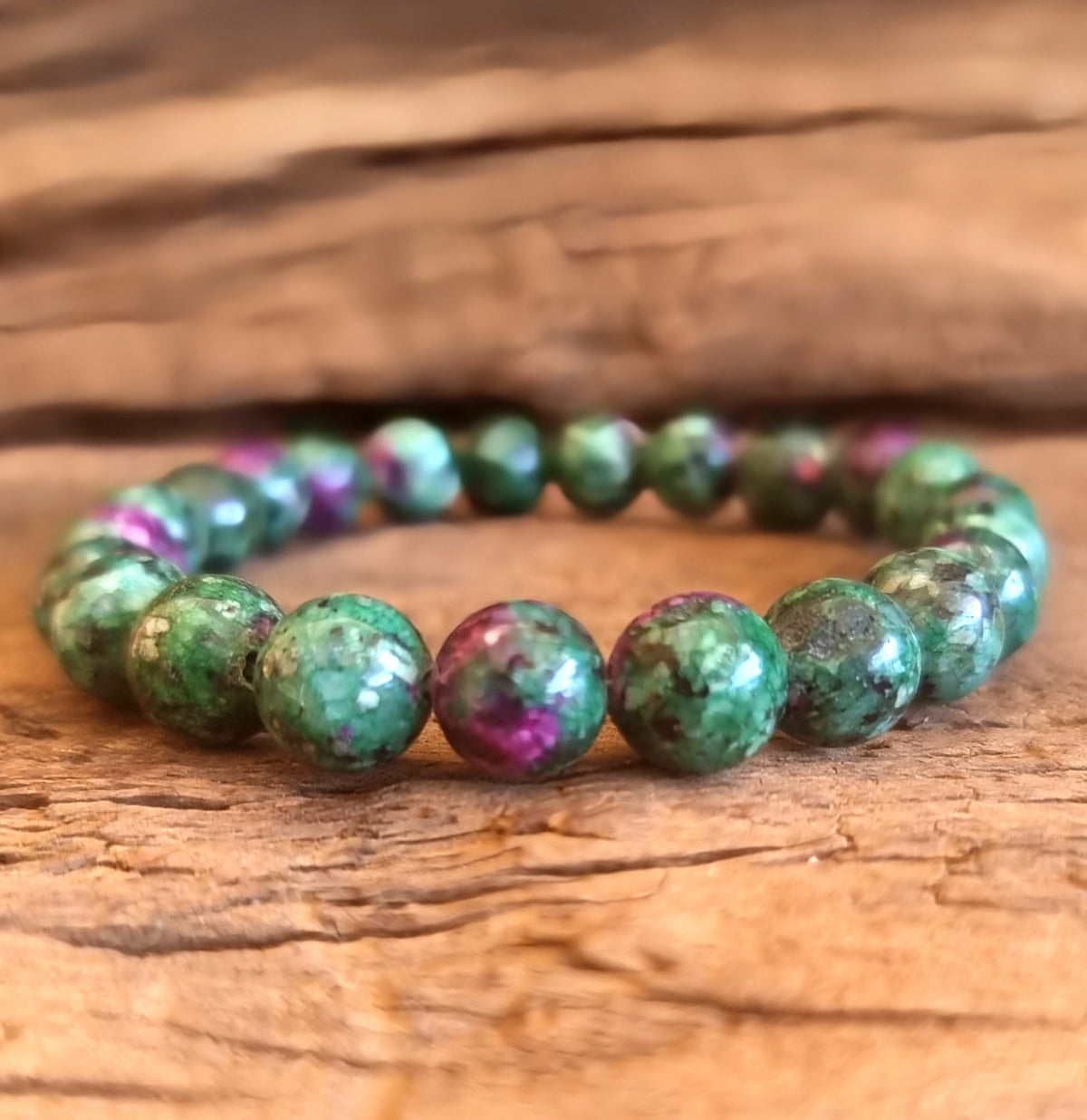 Ruby In Zoisite Energy Bracelet 8 mm - Wildlings Crystals South Africa