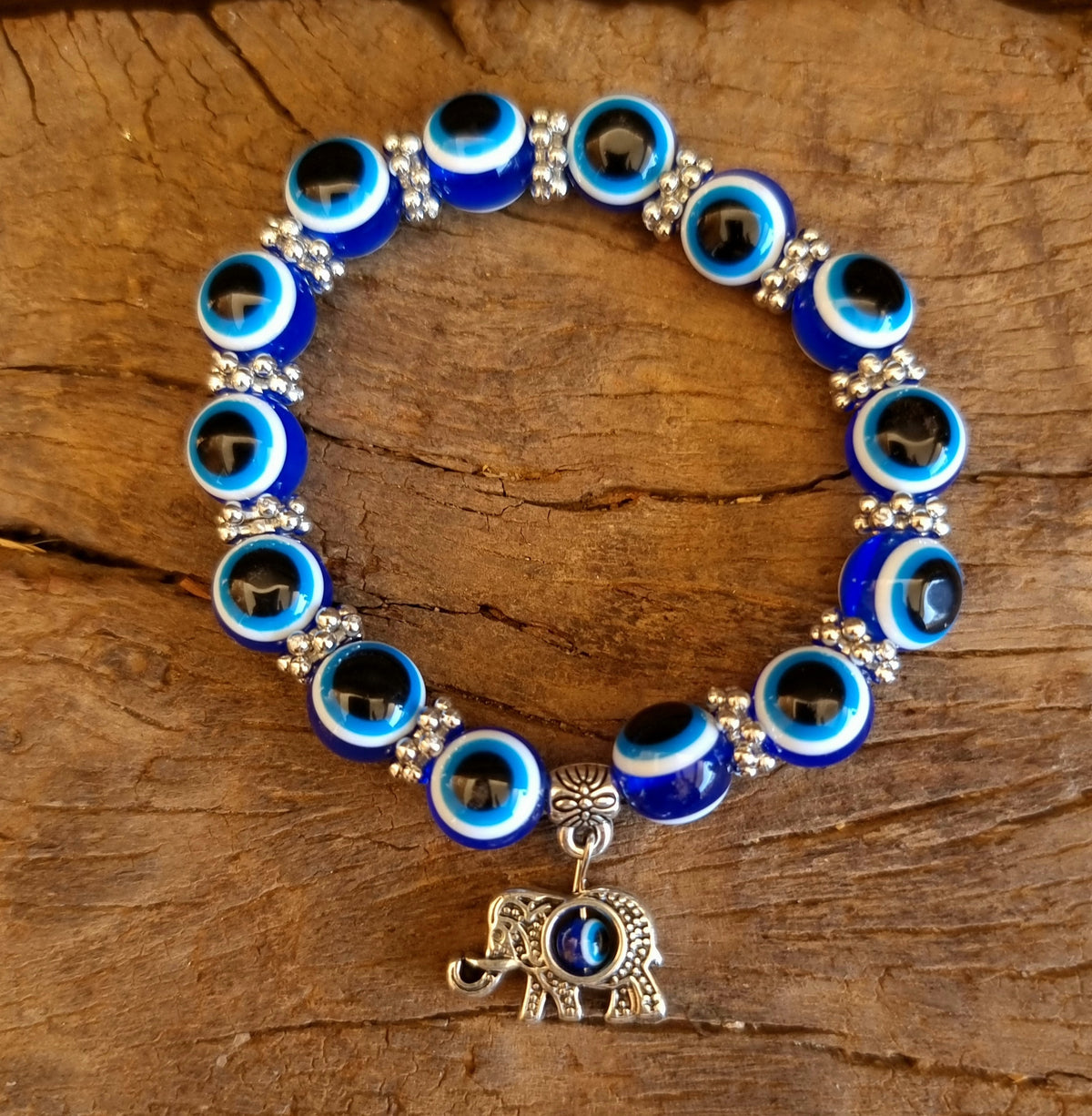 Against Evil Eye Elephant Charm Bracelet - Wildlings Crystals South Africa