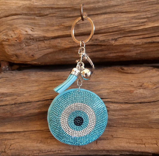 EVIL EYE PROTECTION KEYRING LIGHT BLUE - AGAINST EVIL EYE