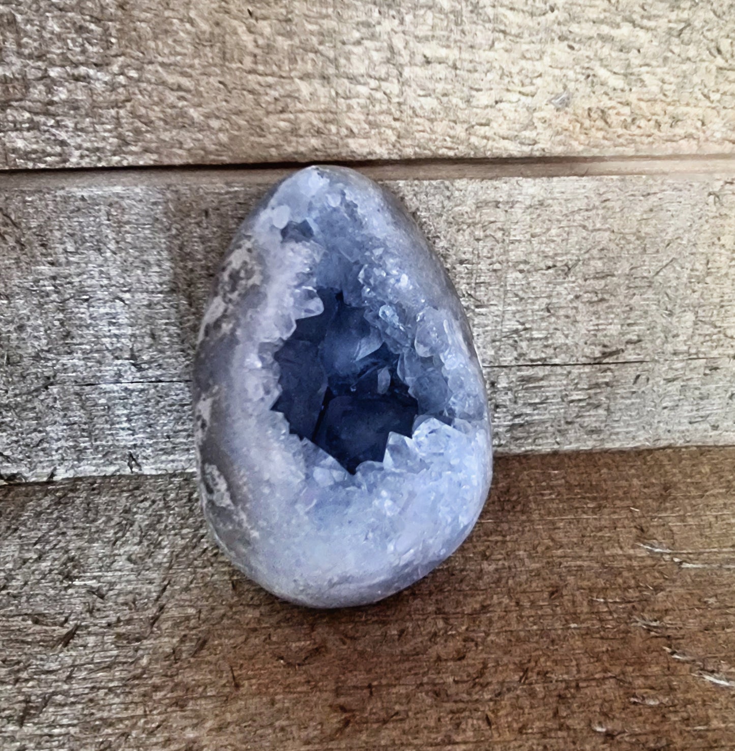 BLUE CELESTITE EGG CLUSTER 222g - CLAIRVOYANCE & ANGELIC COMMUNICATION