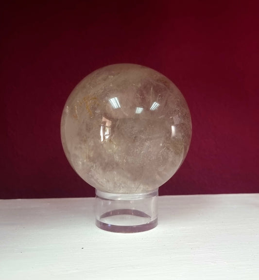 CLEAR QUARTZ CRYSTAL SPHERE 8cm - ENERGY AMPLIFIER