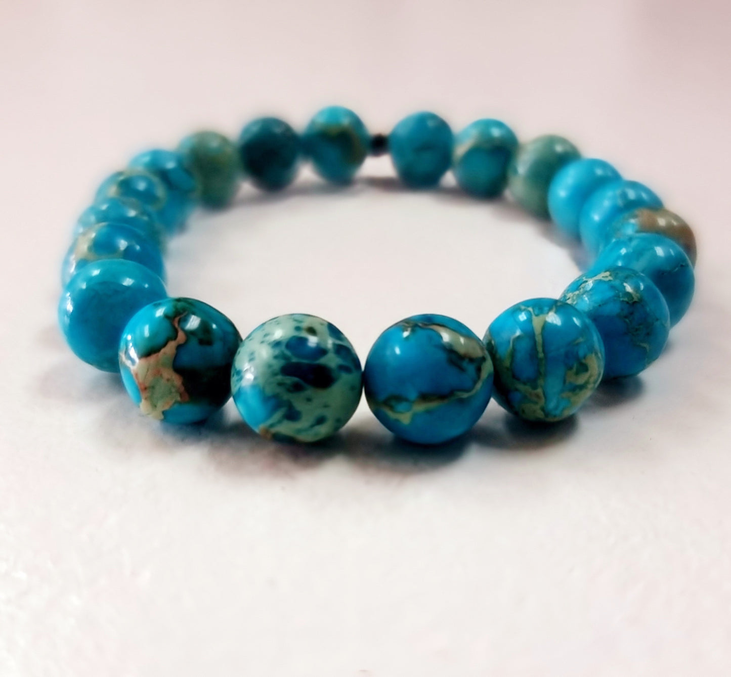 BLUE IMPERIAL PINE JASPER BRACELET 10mm - SPIRITUAL GROWTH