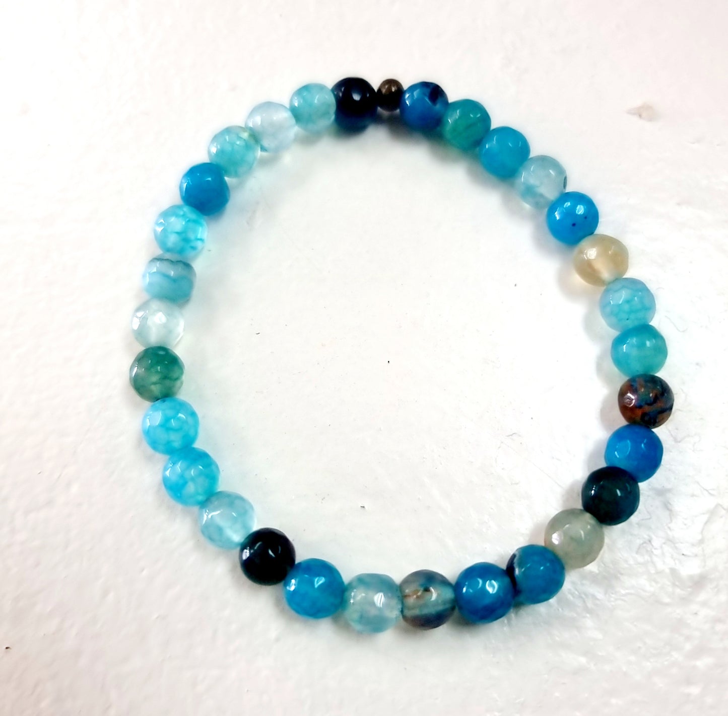 BLUE AGATE FACETED BRACELET 6mm - SELF CONFIDENCE