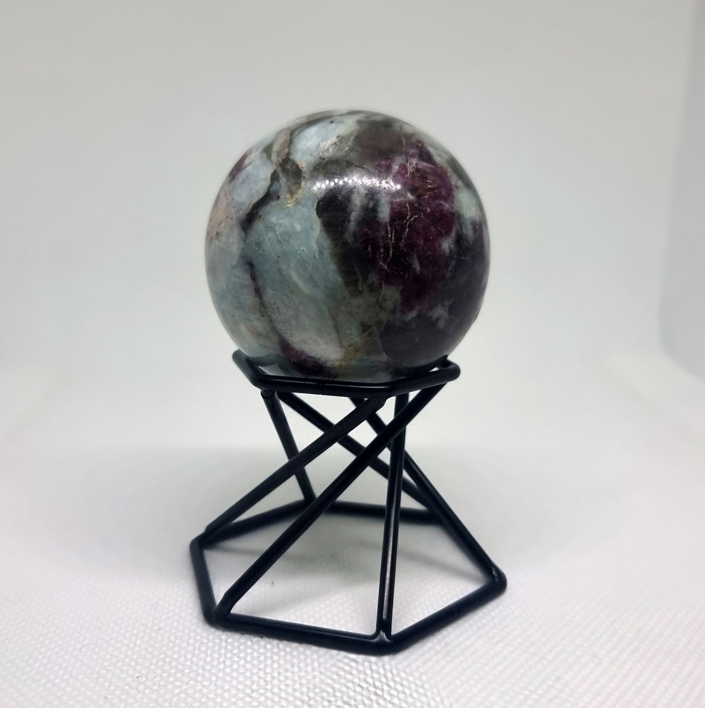 POLISHED PINK RUBELITE TOURMALINE SPHERE 4cm - SELF CONFIDENCE