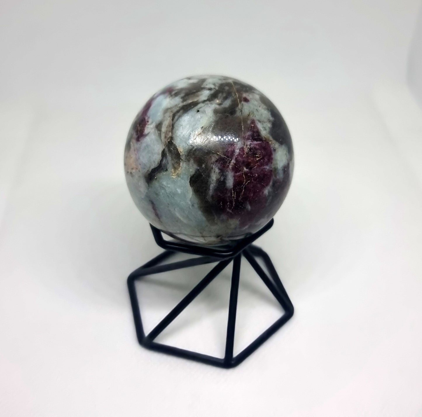 POLISHED PINK RUBELITE TOURMALINE SPHERE 4cm - SELF CONFIDENCE