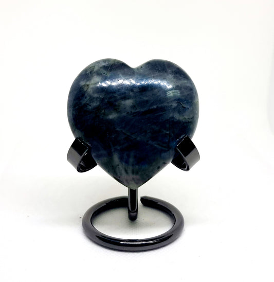 LABRADORITE POLISHED HEART 6 x 6 cm - CLAIRVOYANCE