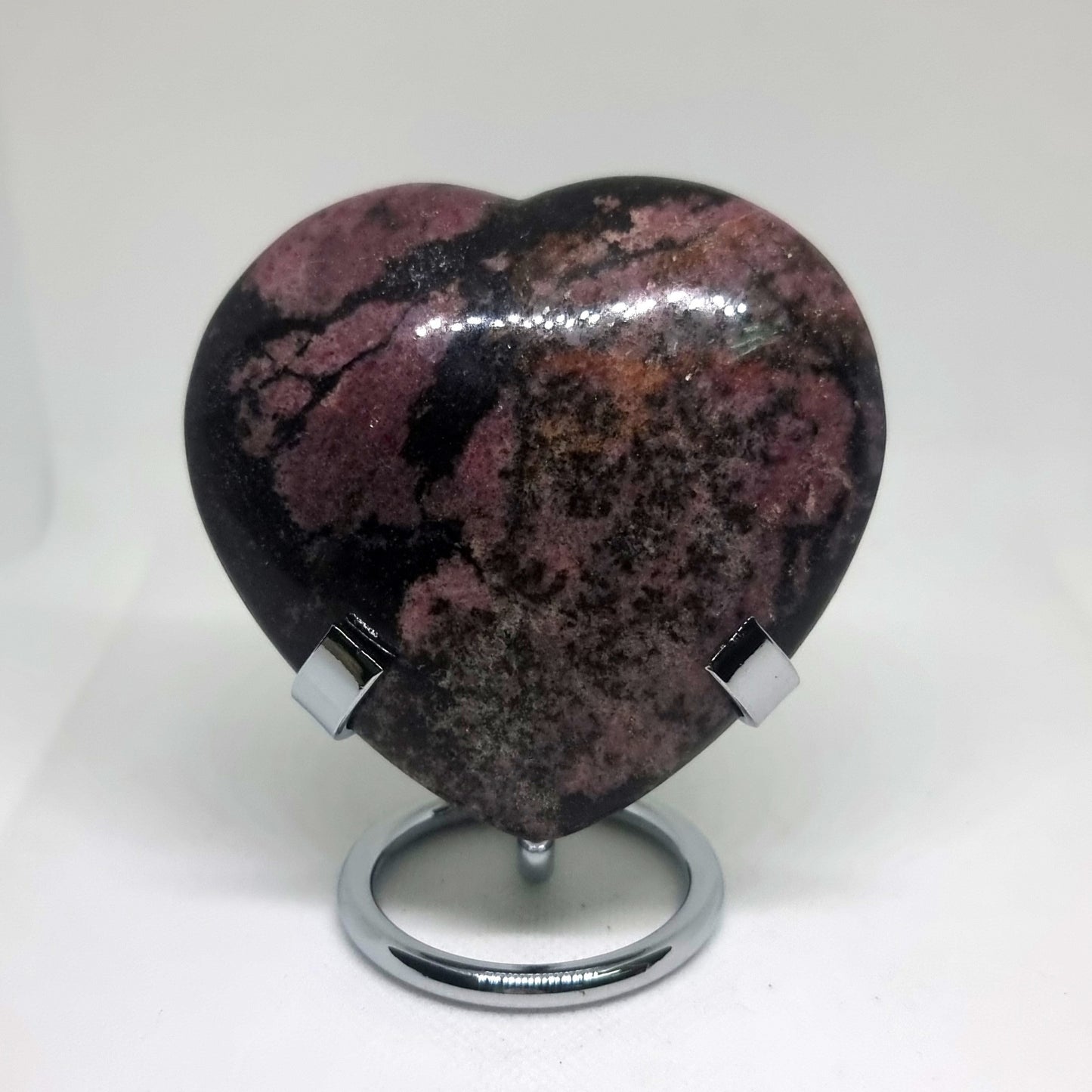 RHODONITE POLISHED HEART 8 x 7.5 cm - LOVE