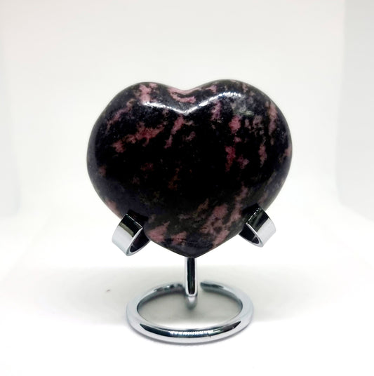 RHODONITE POLISHED HEART 7.5 x 6 cm - LOVE