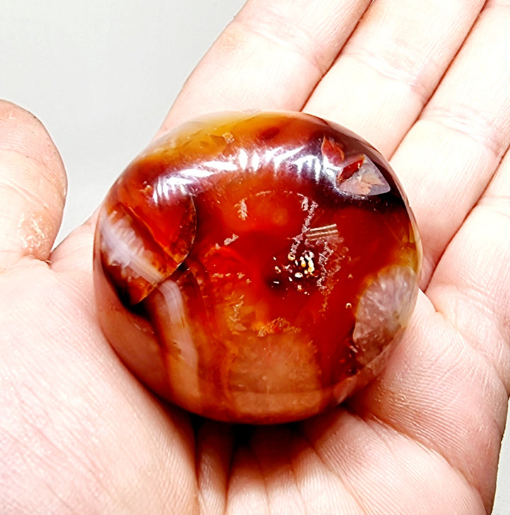 Carnelian Polished Palmstone 86 G - Wildlings Crystals South Africa