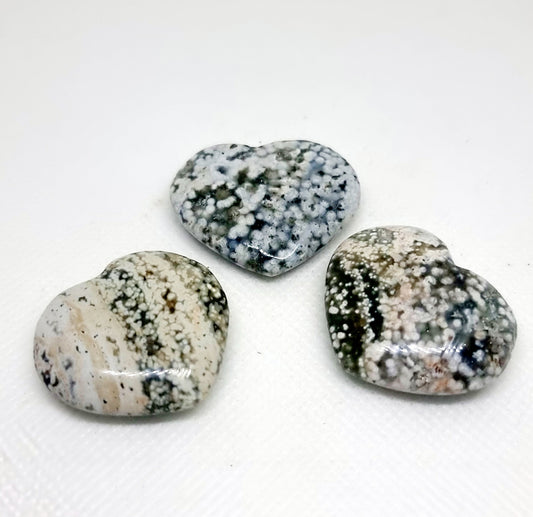 OCEAN JASPER POLISHED HEARTS 3cm - RAISING YOUR VIBRATION