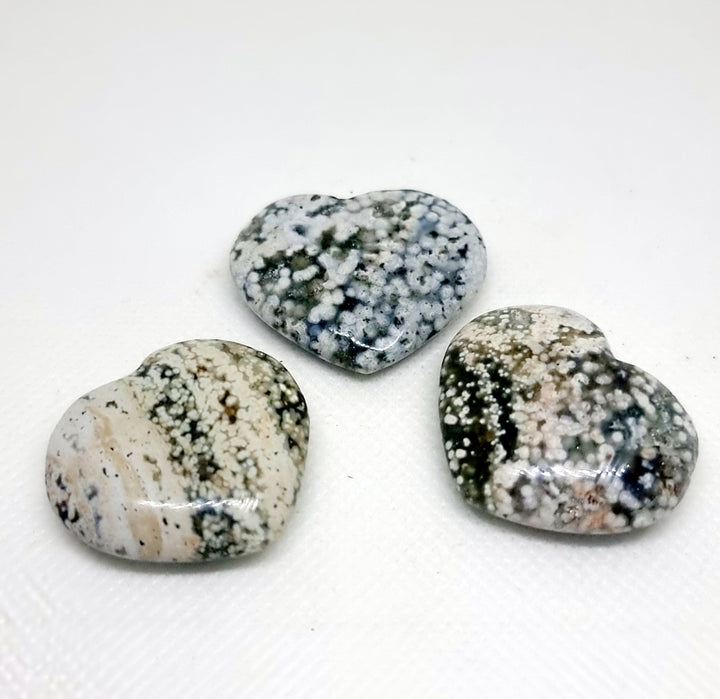 Ocean Jasper Polished Hearts 3 cm - Wildlings Crystals South Africa